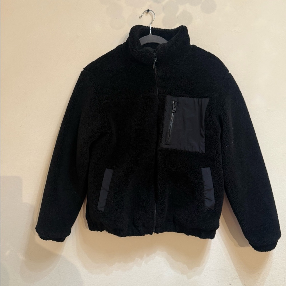Zara Kids Black sherpa  Jacket size 11/12  ideal 8y to 11 y